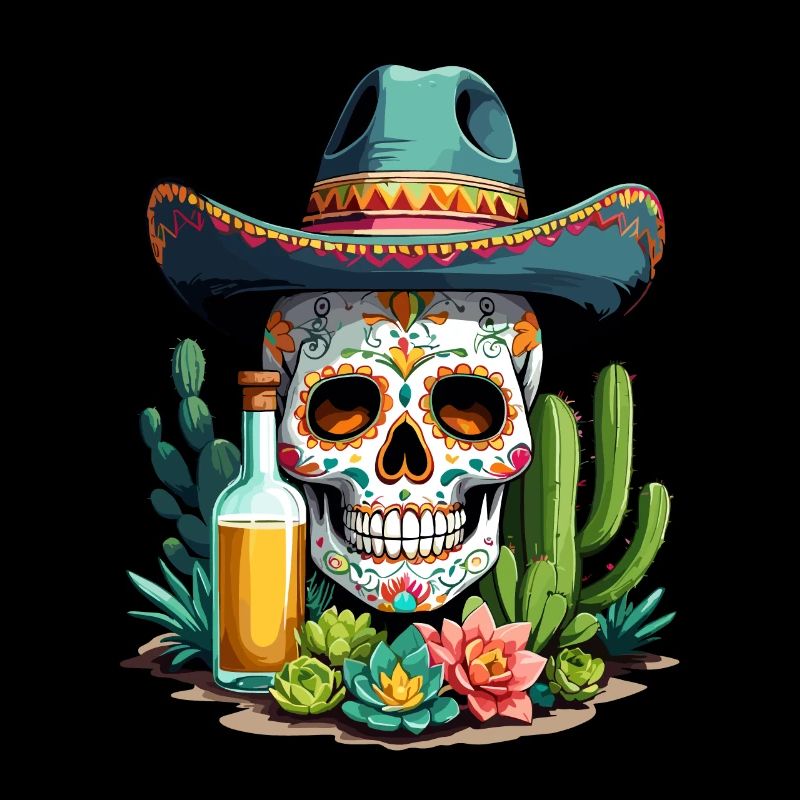 Zuckerschädel Mexiko Tequila Cinco de Mayo Feier