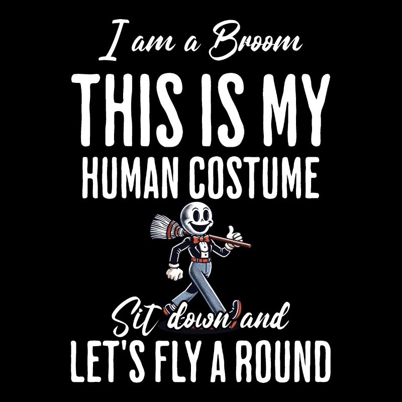 Lustige Halloween Hexe Flieg Mit Mir Bin Ein Besen