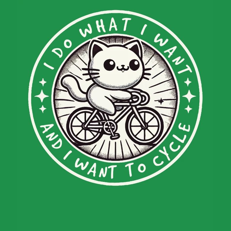 Funny Bicycle Cat with Clear Attitude