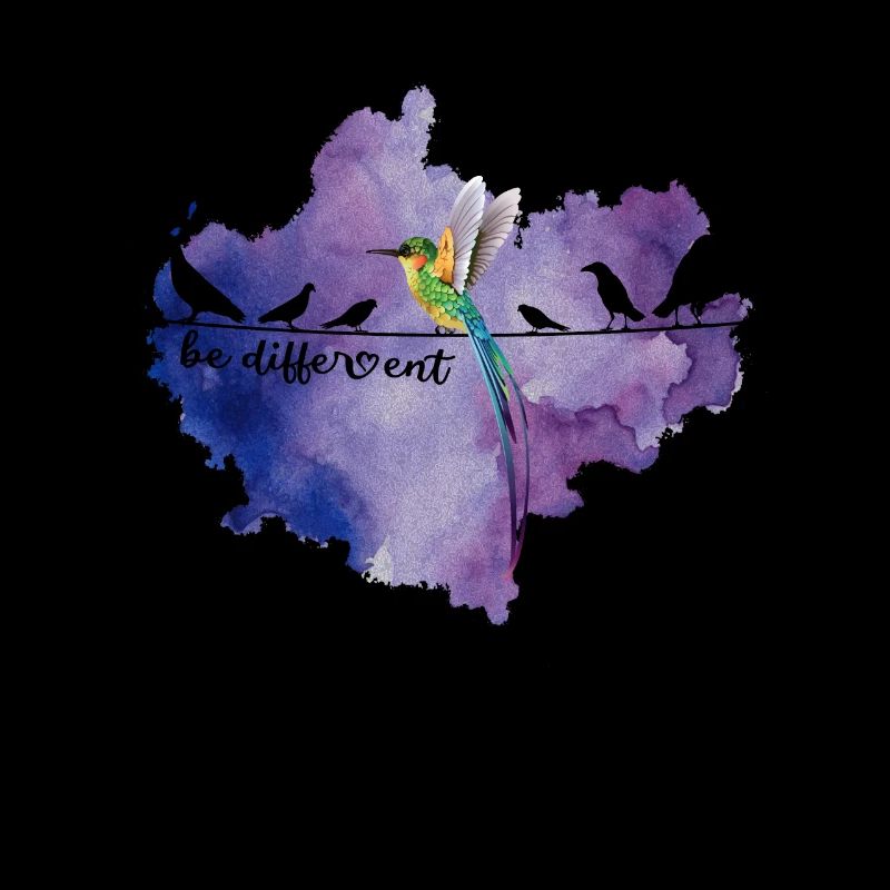 Be Different Süßes Vogel Colibri Sei Anders Spruch