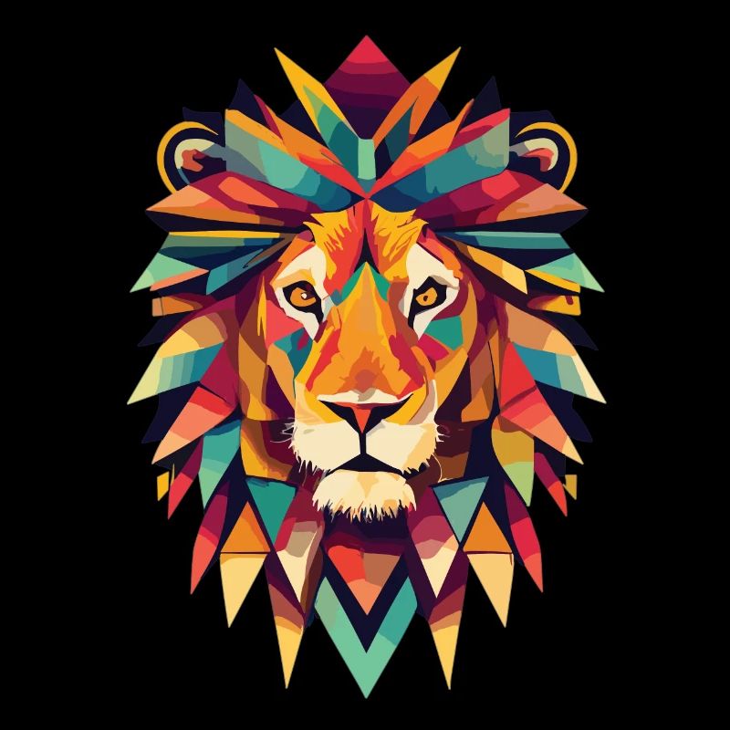 Geometric Lion Head