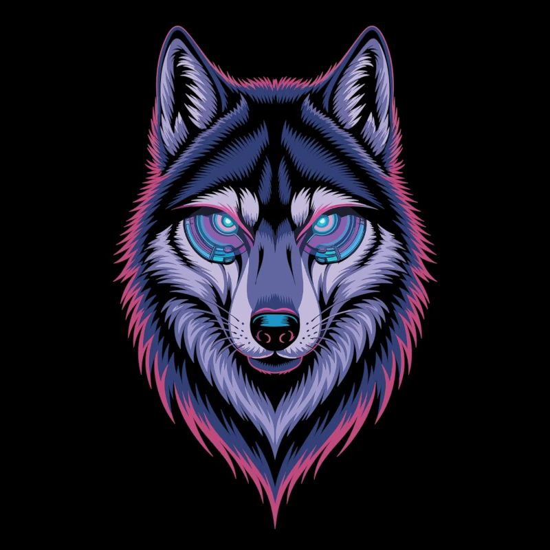 Techno Wolf Art