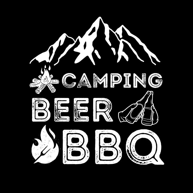 Camping, Bier und BBQ Liebhaber