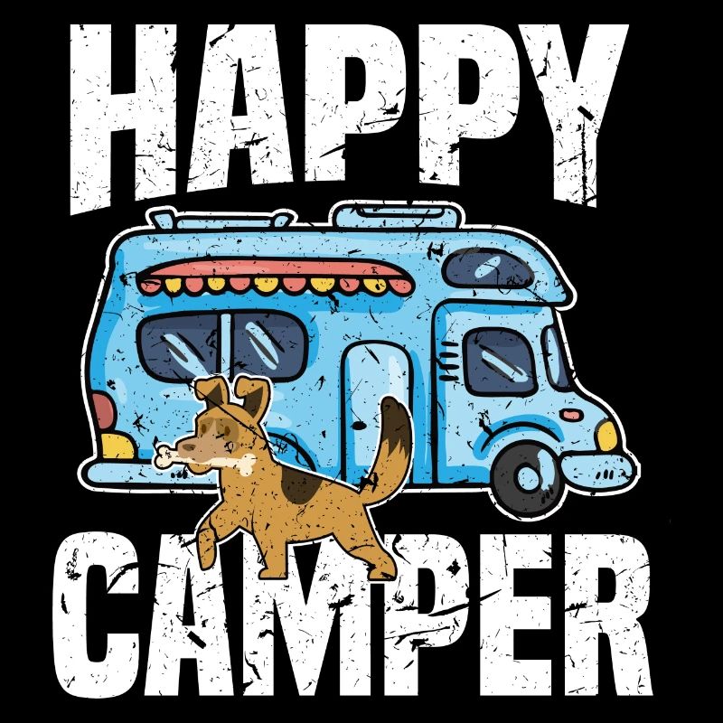 Camping Camper Hunde Happy Camper Outdoors mit