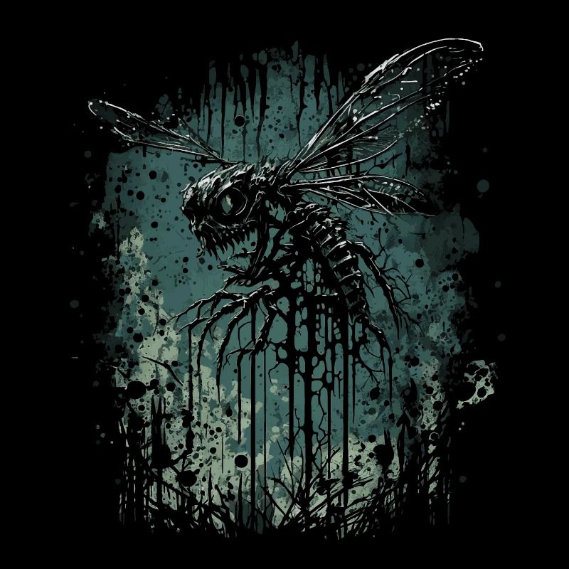 Creepy horror dragonfly