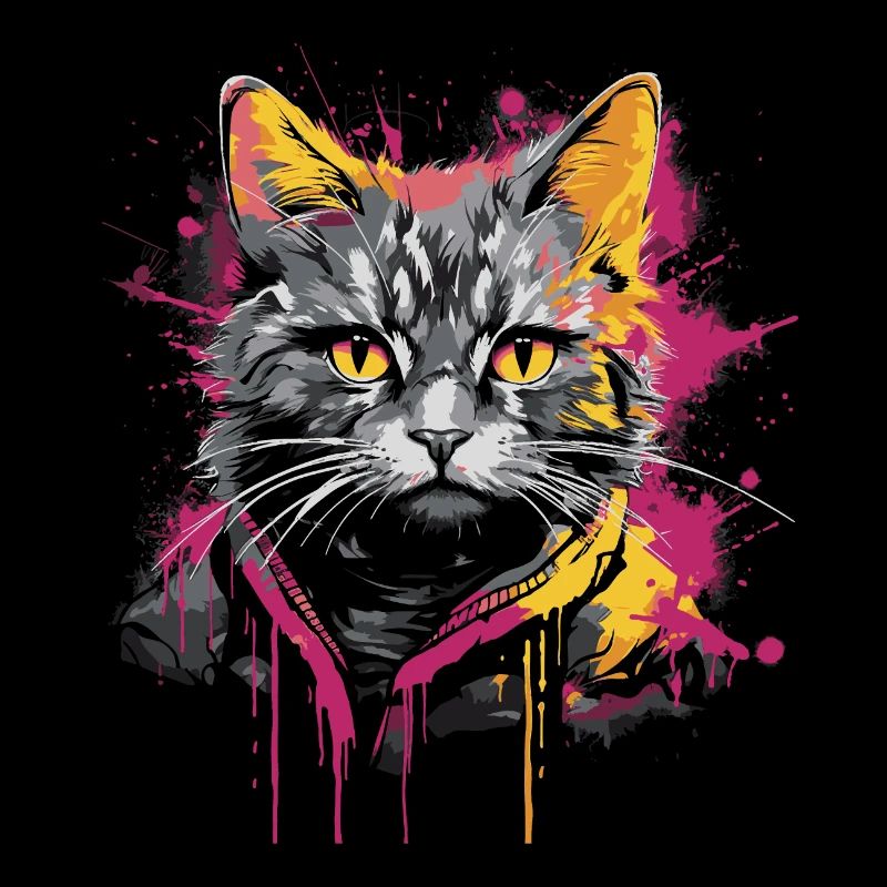 Chat coloré cool