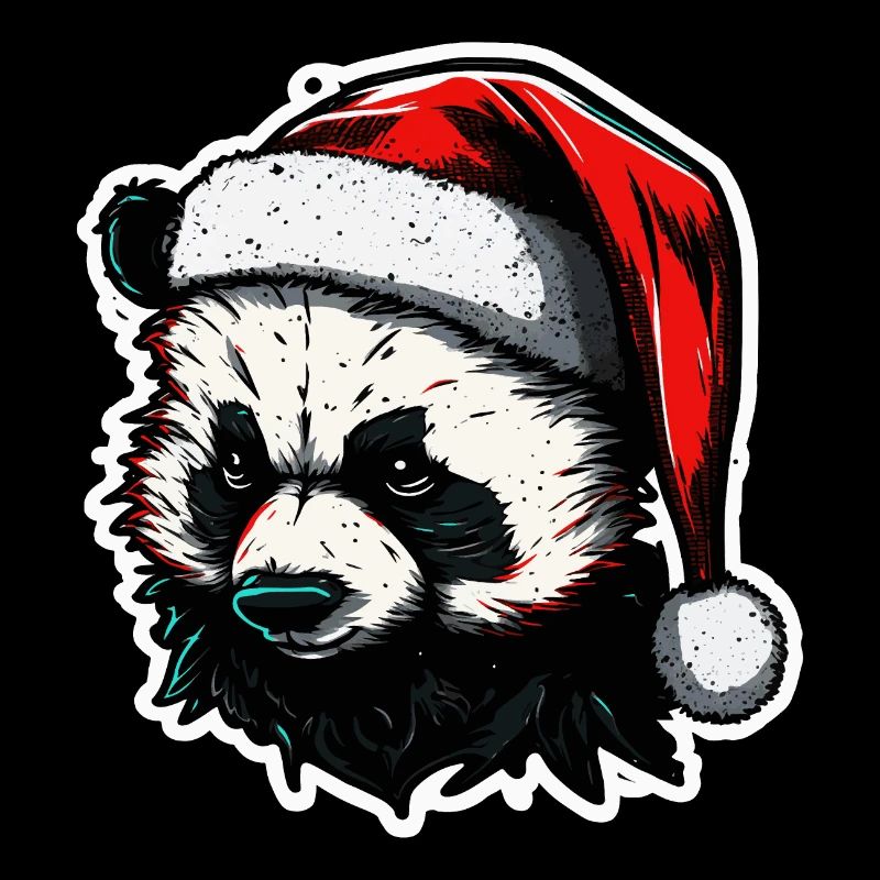 Panda de Noël effrayant