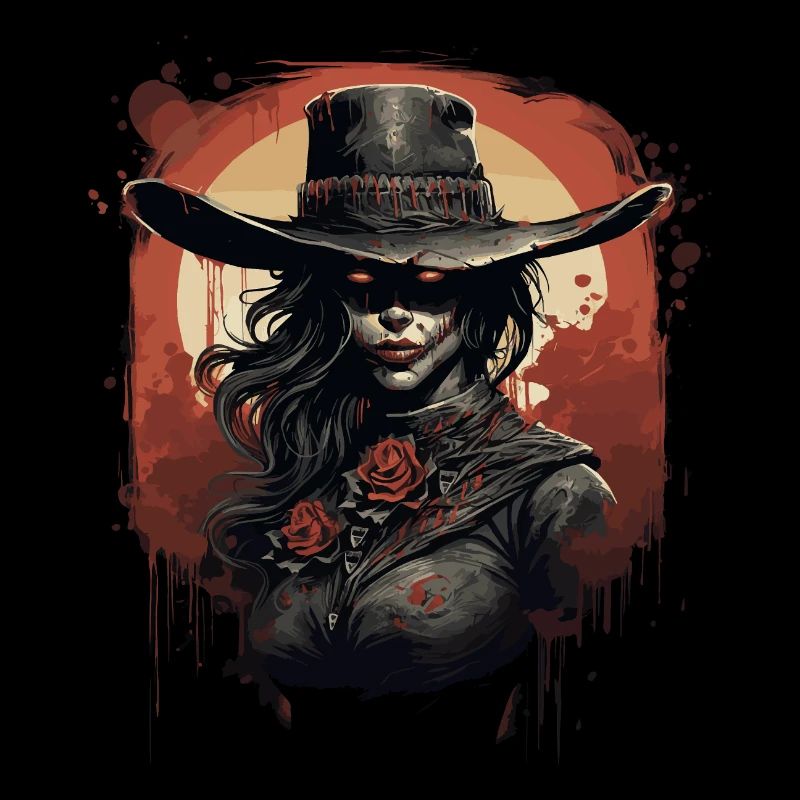 Emo Cowboy Zombie Mädchen