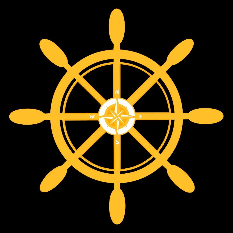 Schiffsrad Schiffssteuerrad mit Himmelsrichtungen