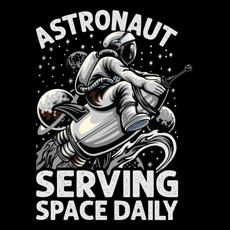Astronaut Serving Space Daily - Funny - Planets -