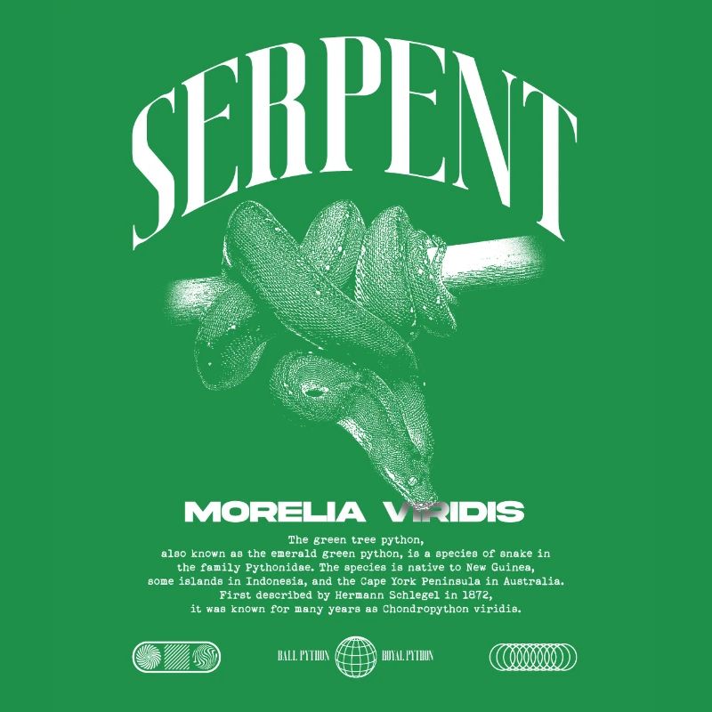 Grüner Baum Python Modern Reptile Keeper Streetwear