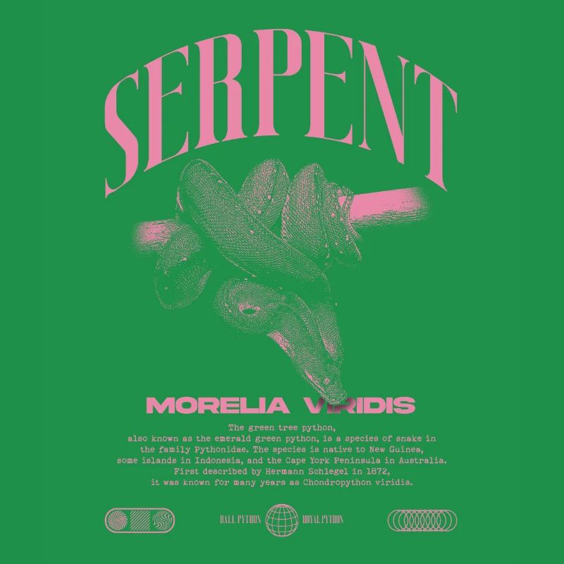 Green Tree Python Modern Reptile Keeper Streetwear