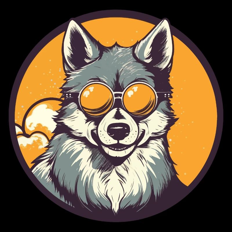 Wolf with sunglasses