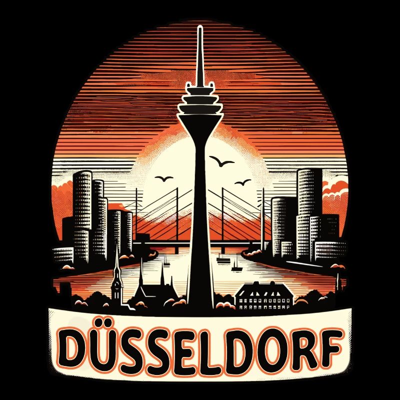 Düsseldorf Skyline Heart Love Home