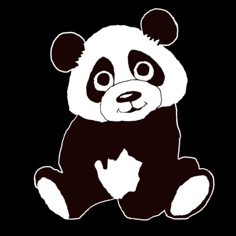 Panda (logo petit, blanc)
