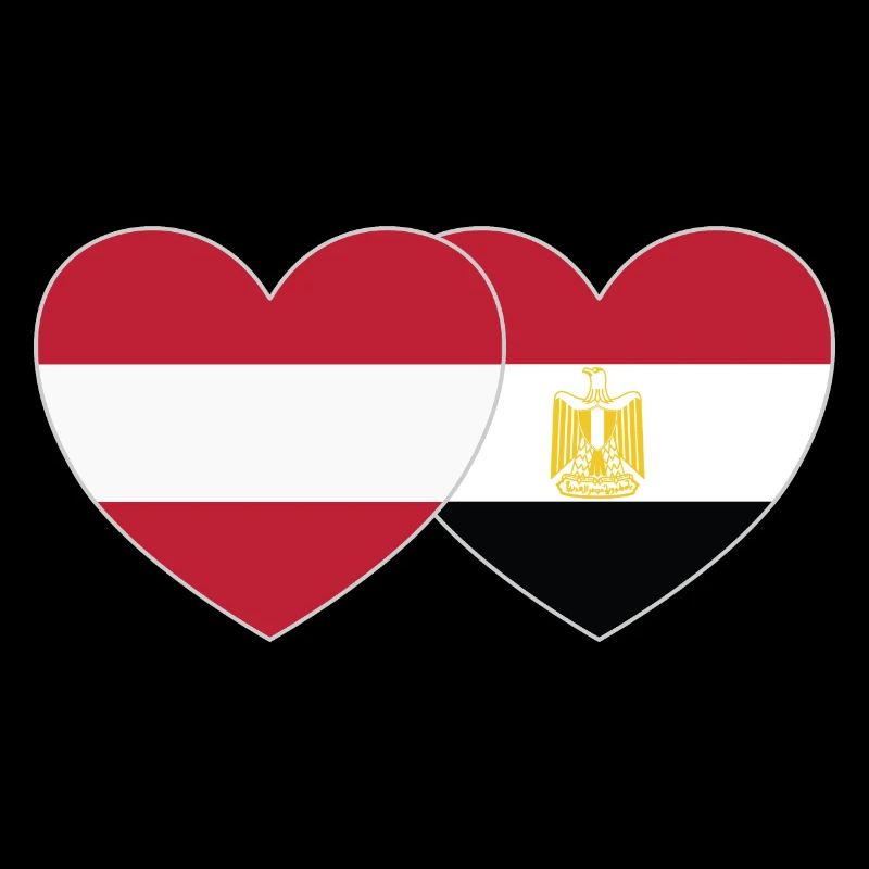 Austria Egypt Flag Heart