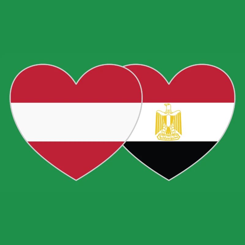 Austria Egypt Flag Heart