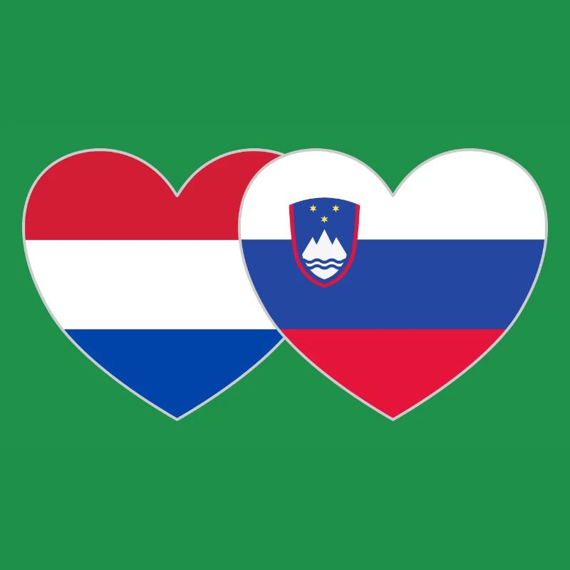 Hollande Slovénie Drapeau Cœur