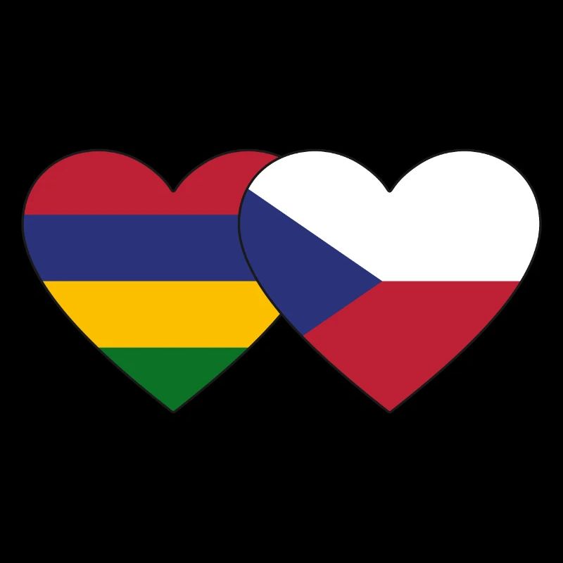Maurice République tchèque Flag Heart