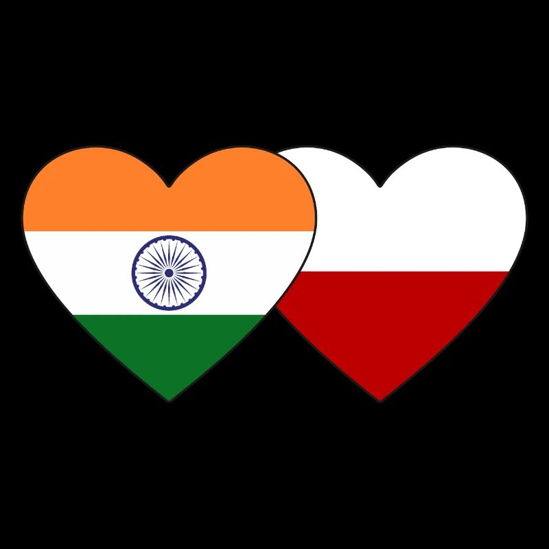 Drapeau de l’Inde et de la Pologne