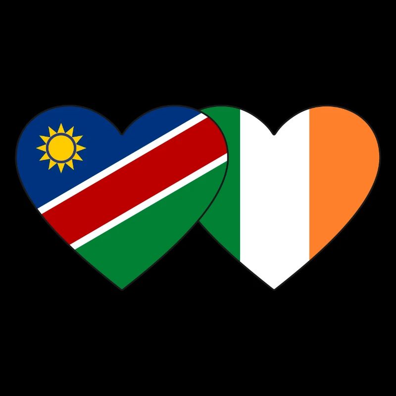 Namibia Ireland Flag Heart
