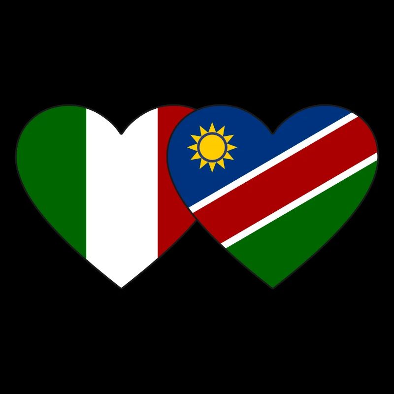 Italien Namibia Flagge Herz