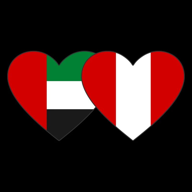 Émirats arabes unis Pérou Drapeau Coeur