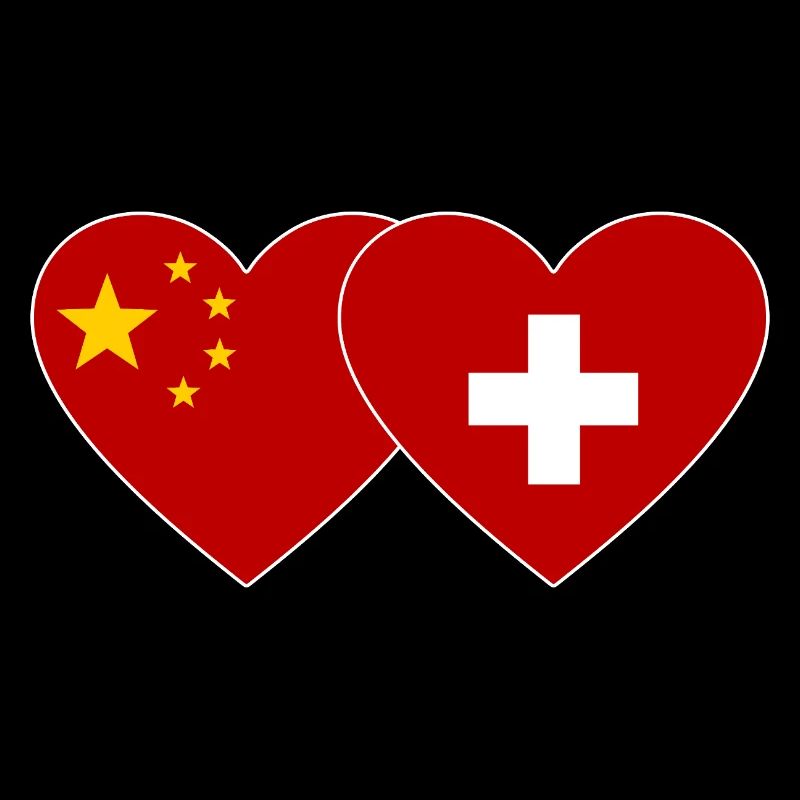 Chine Suisse Drapeau Mains Coeur Forme