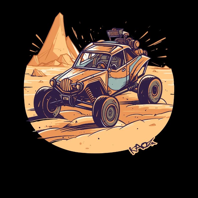 Véhicule de sable de bande dessinée cool, une voiture pour le désert