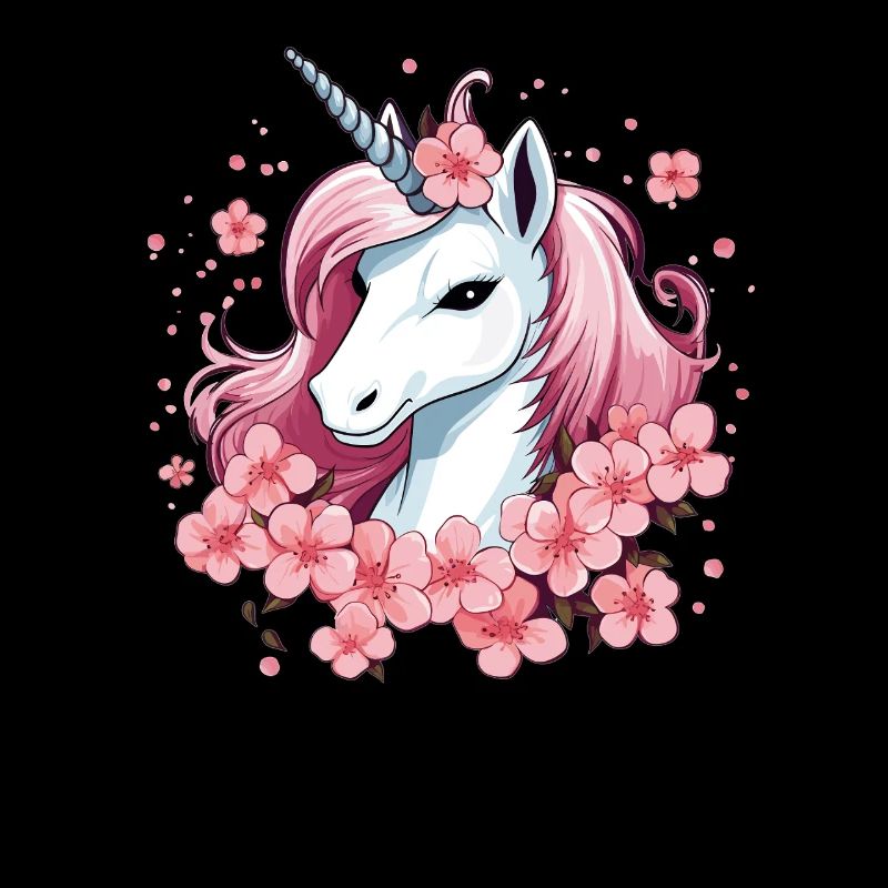Unicorn with cherry blossoms