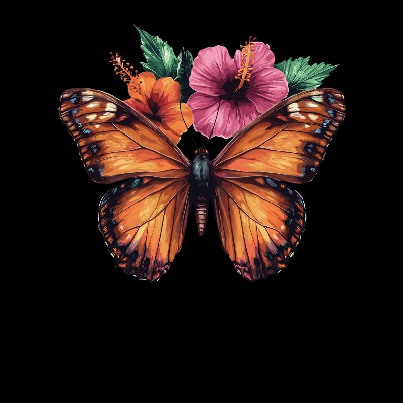 Papillon avec des fleurs