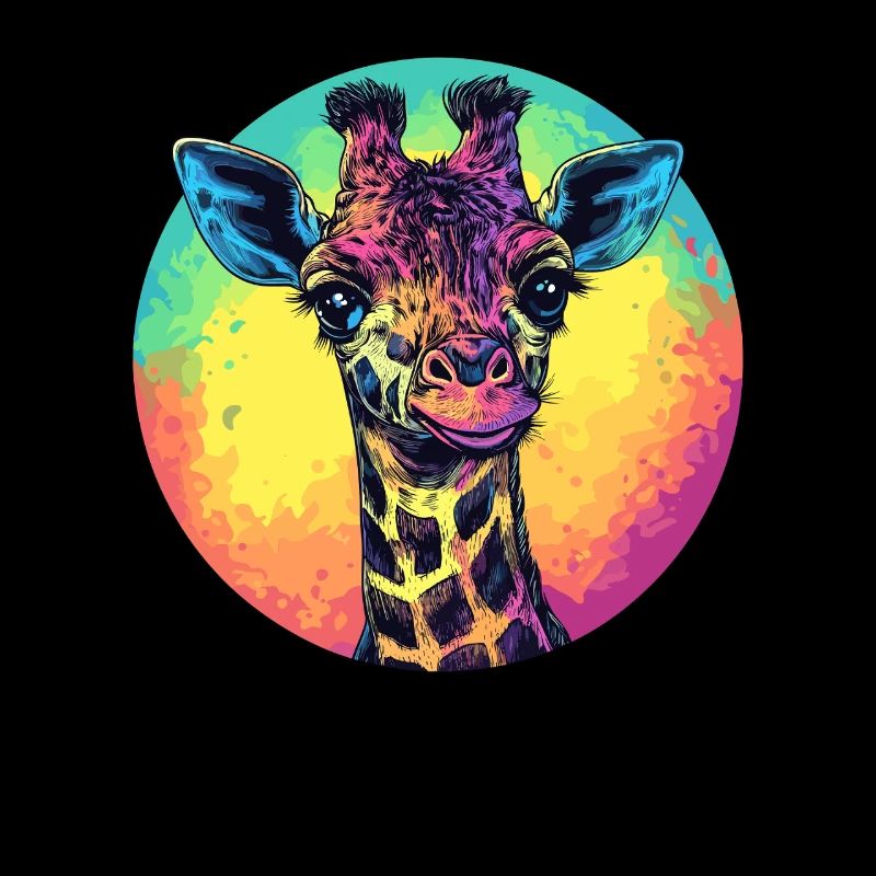 Bunte Giraffe mit Farbverlauf