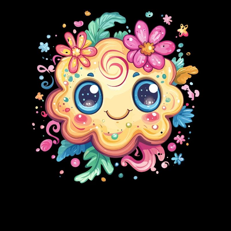 Biscuit avec sourire fleuri