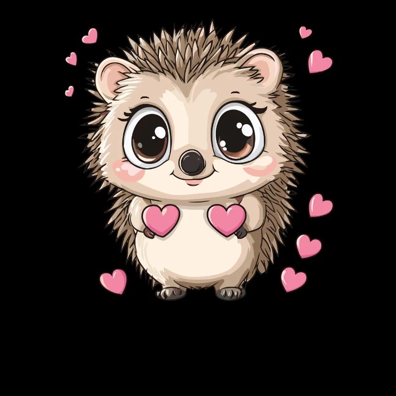 Hedgehog with hearts