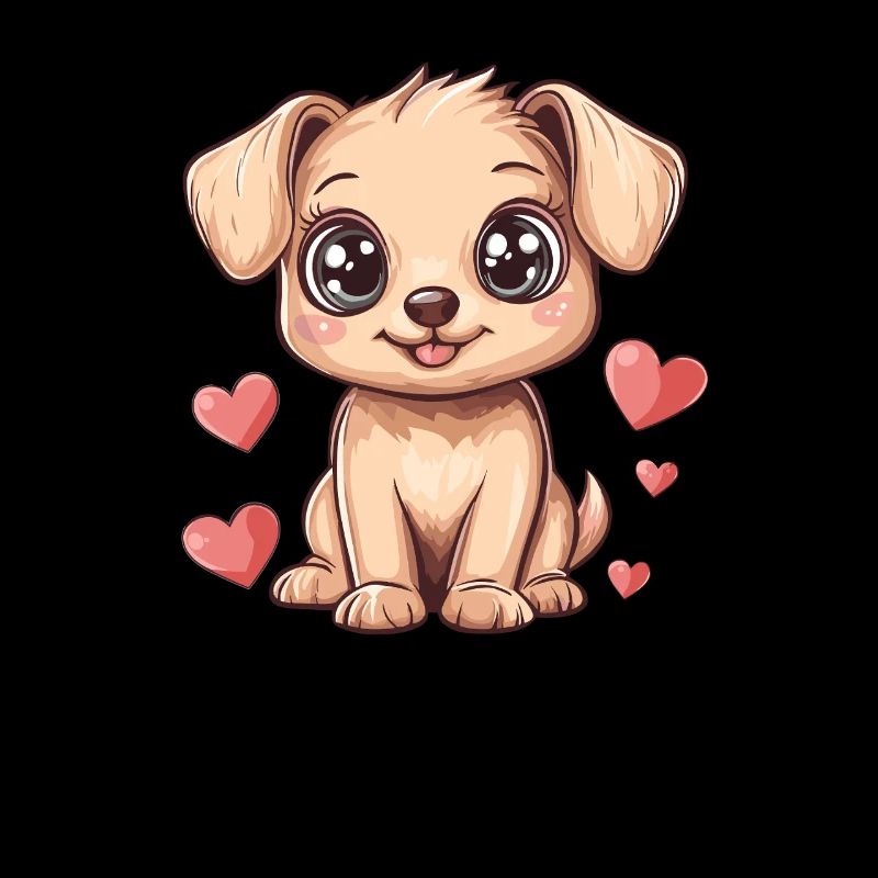 Chiot mignon avec des cœurs