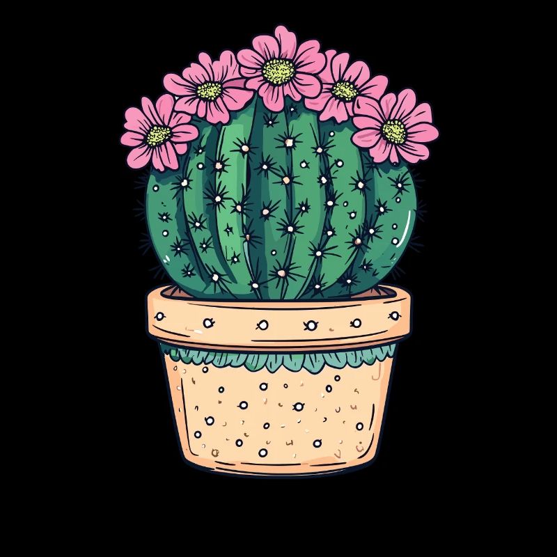Cactus en pot fleuri