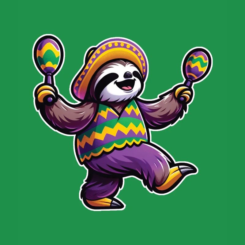 Mardi Gras Sloth - Celebrate Carnival Dancing