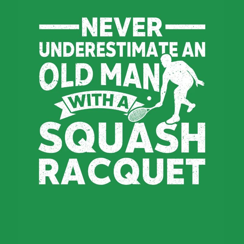 Squashspieler Alter Mann mit Squashschläger Squash