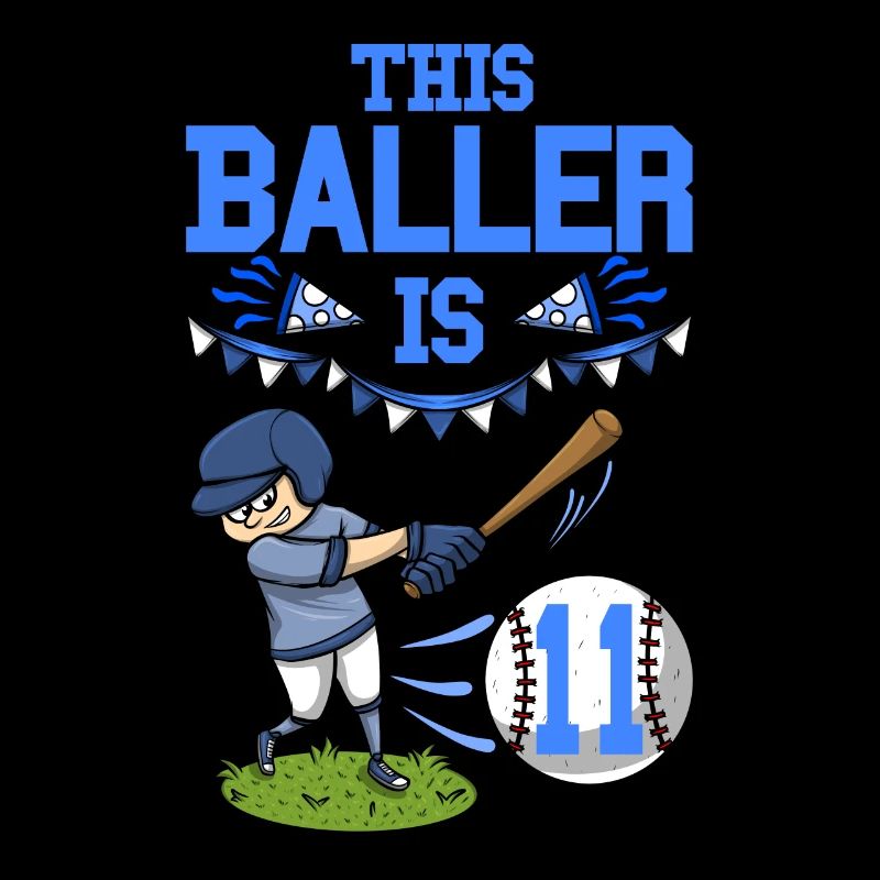 Baseball Player Baller Is 11 Birthday Baseball