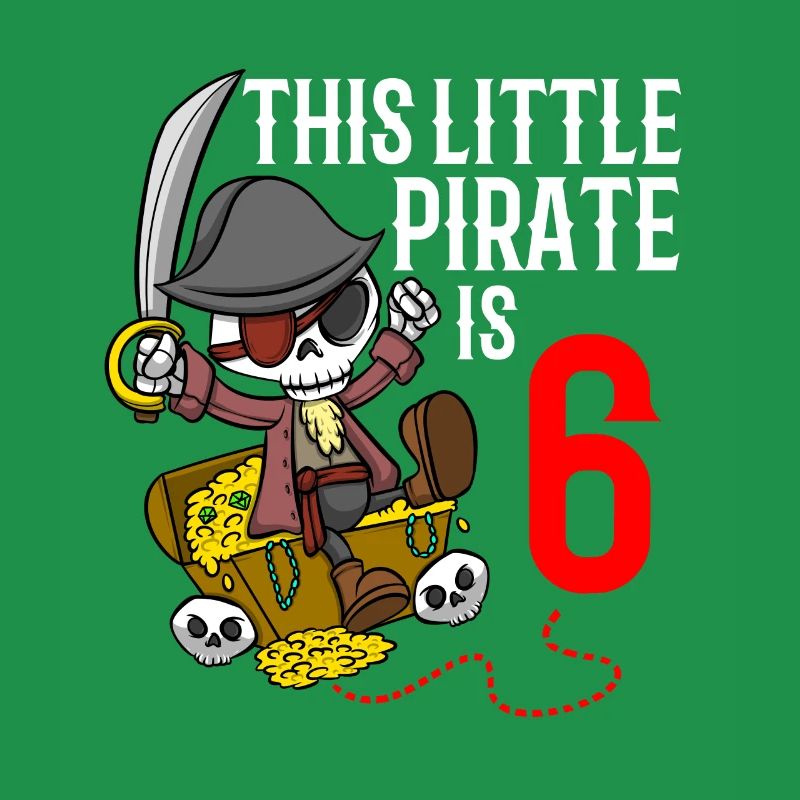 Skeleton This Little Pirate Is 6th Pirate Birthday