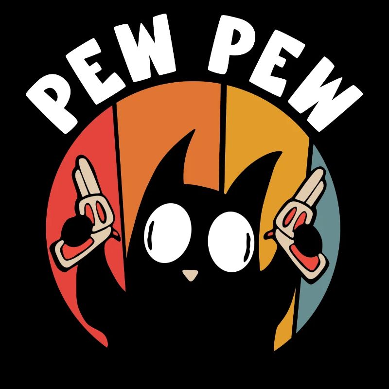 Pew Pew Funny Cat Funny Cat Idée cadeau Chat