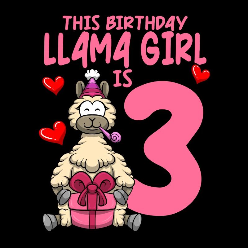 Lama Geburtstag 3. Geburtstag Party Alpaka Mädchen