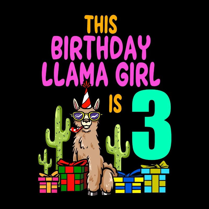Lama Mädchen 3. Geburtstag Party Alpaka