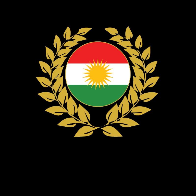 Couronne de laurier bannière drapeau kurde kurde kurde