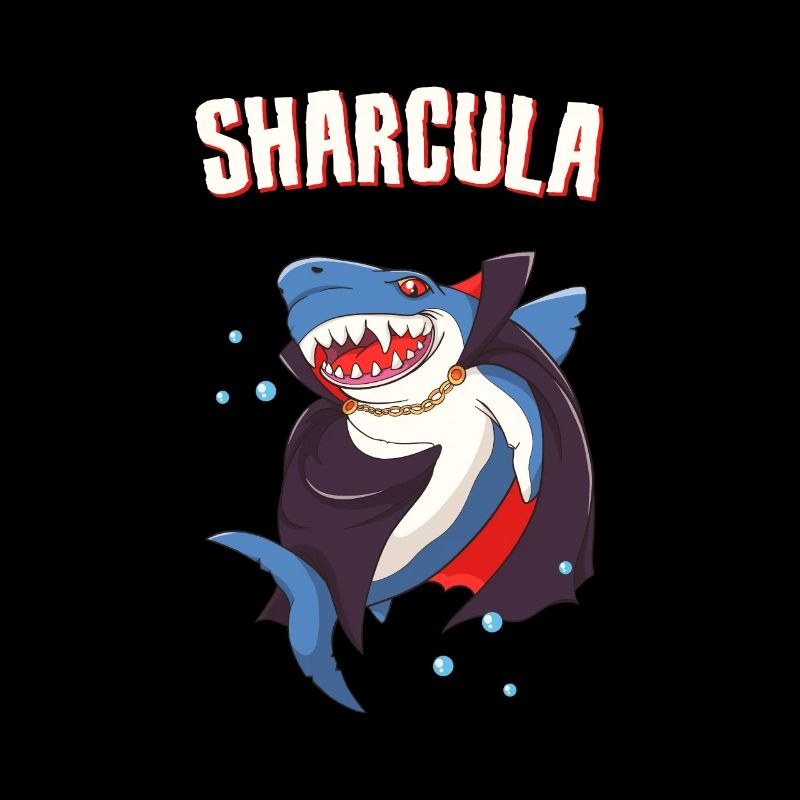 Sharcula Funny Dracula Shark Vampire Halloween
