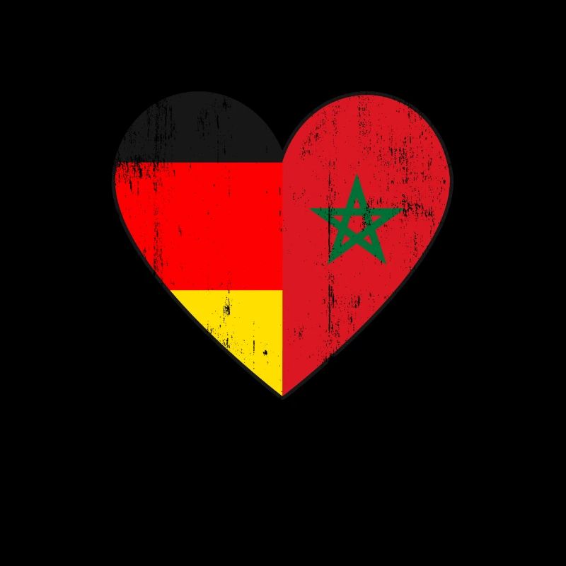 German and Moroccan flag heart Moroccans