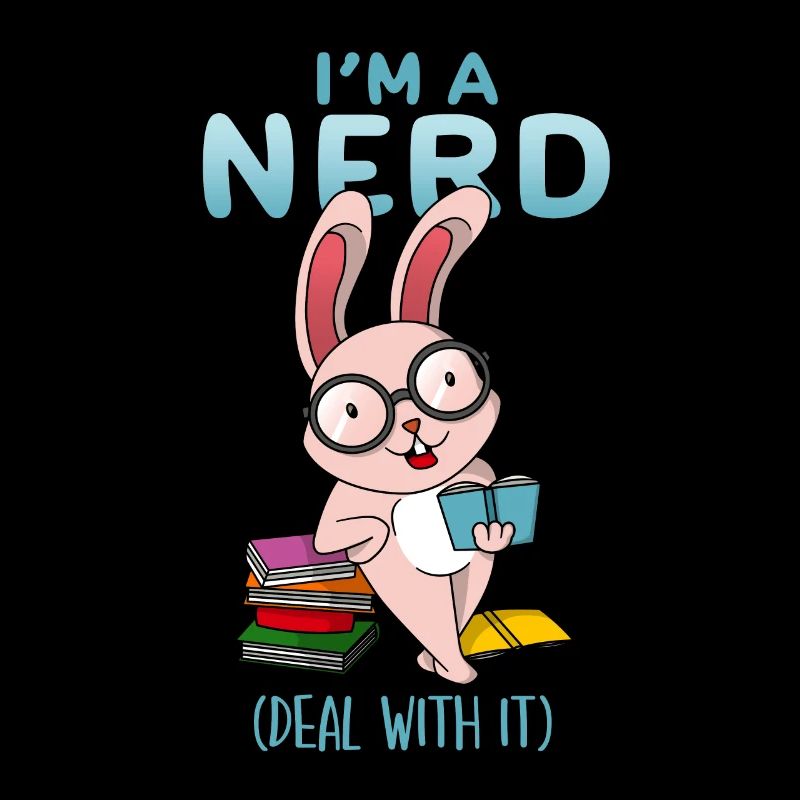 Funny Nerd Bunny Bookworm Book Lover Reader