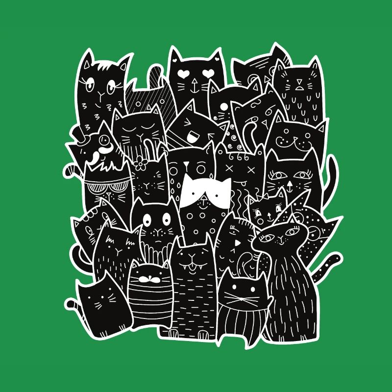 Cute Black Cats Pattern