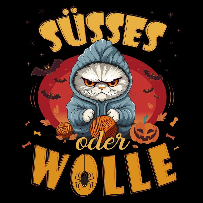 Süsses oder WOLLE - Wortspiel Halloween