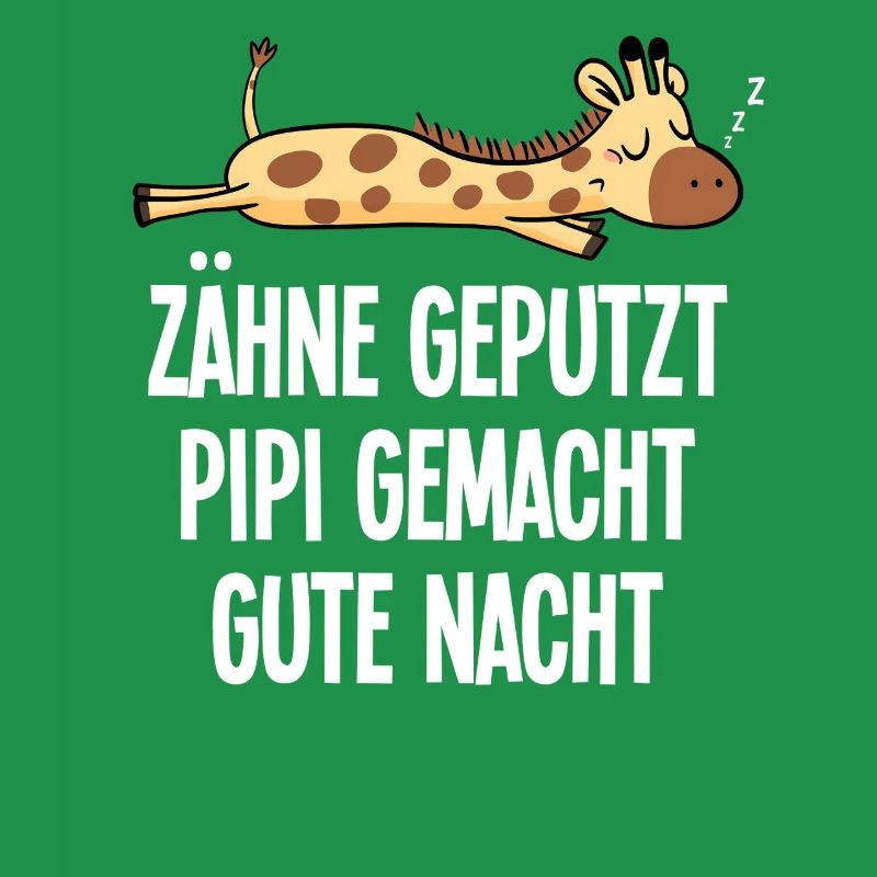 Sleeping Giraffe Funny Teeth Brushed Saying